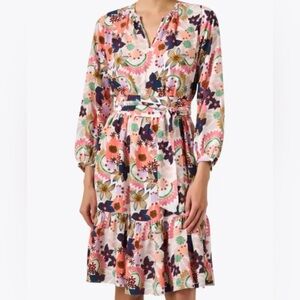 Soler Silk Floral Midi Dress